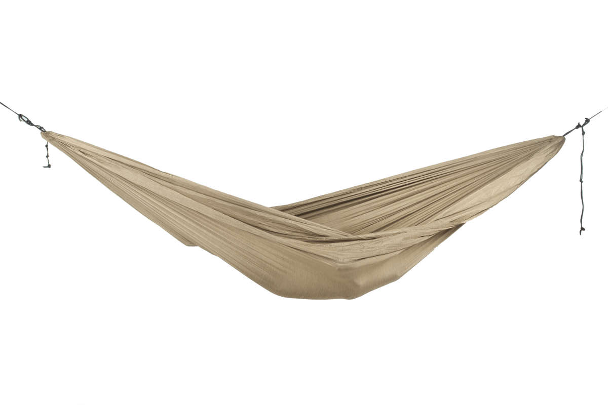 Home Hammock 420 in Natural Beige, leer aufgehängt, Seitenansicht