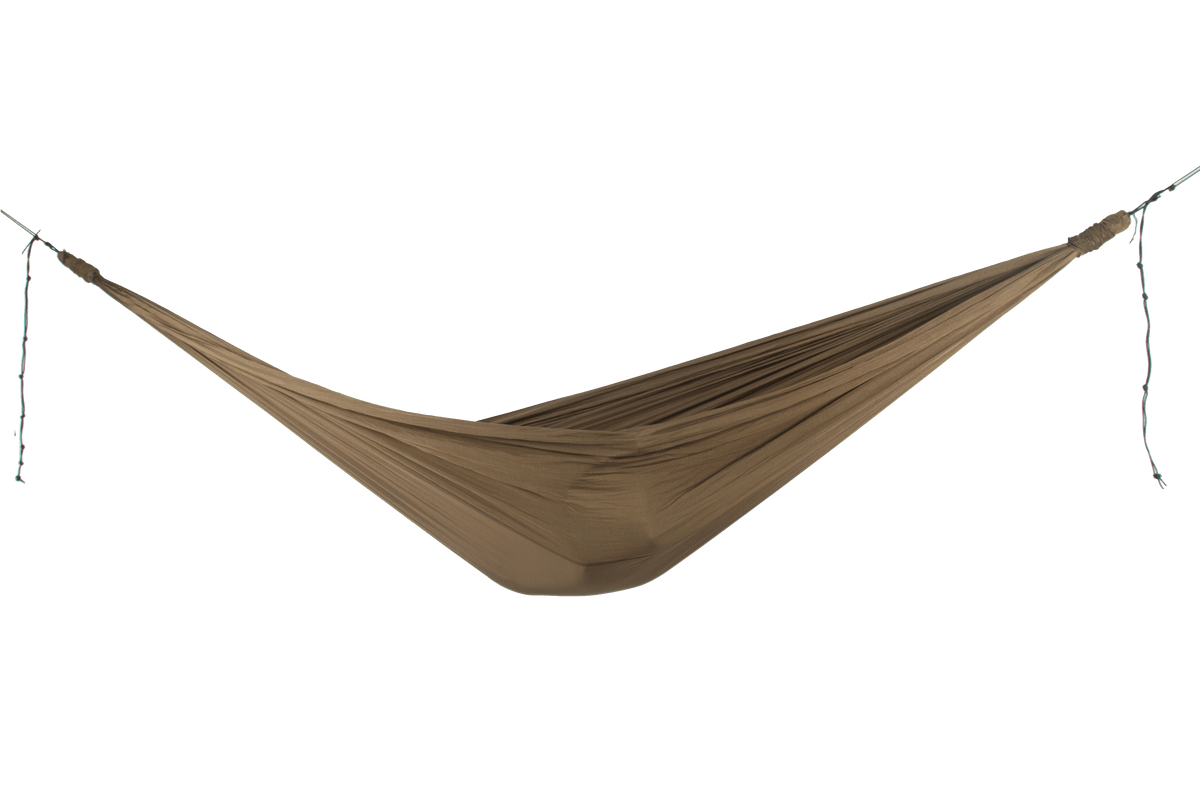 Home Hammock 520 in Olive Brown, leer aufgehängt, Seitenansicht