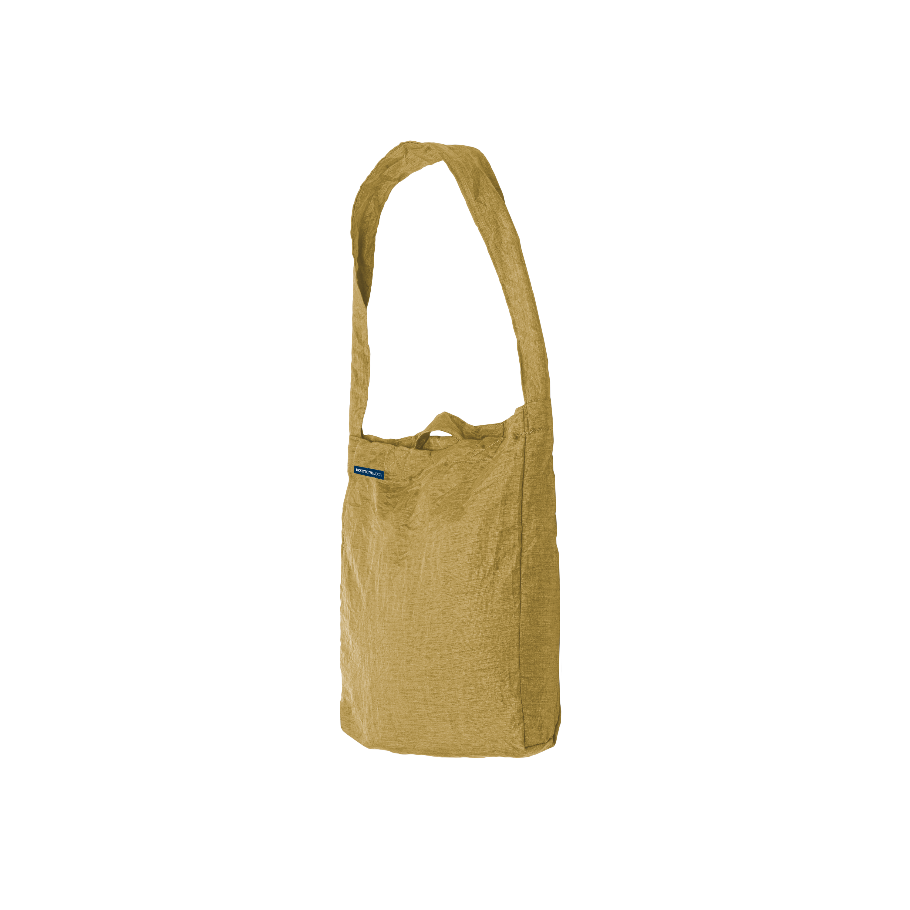 ECO BAG Premium in Gold mit langer und kurzer Trageschlaufe, freigestellt.
