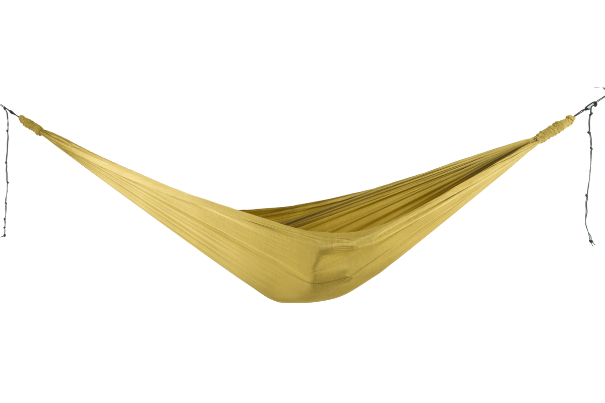 Home Hammock 520 in Sparkling Gold, leer aufgehängt, Seitenansicht