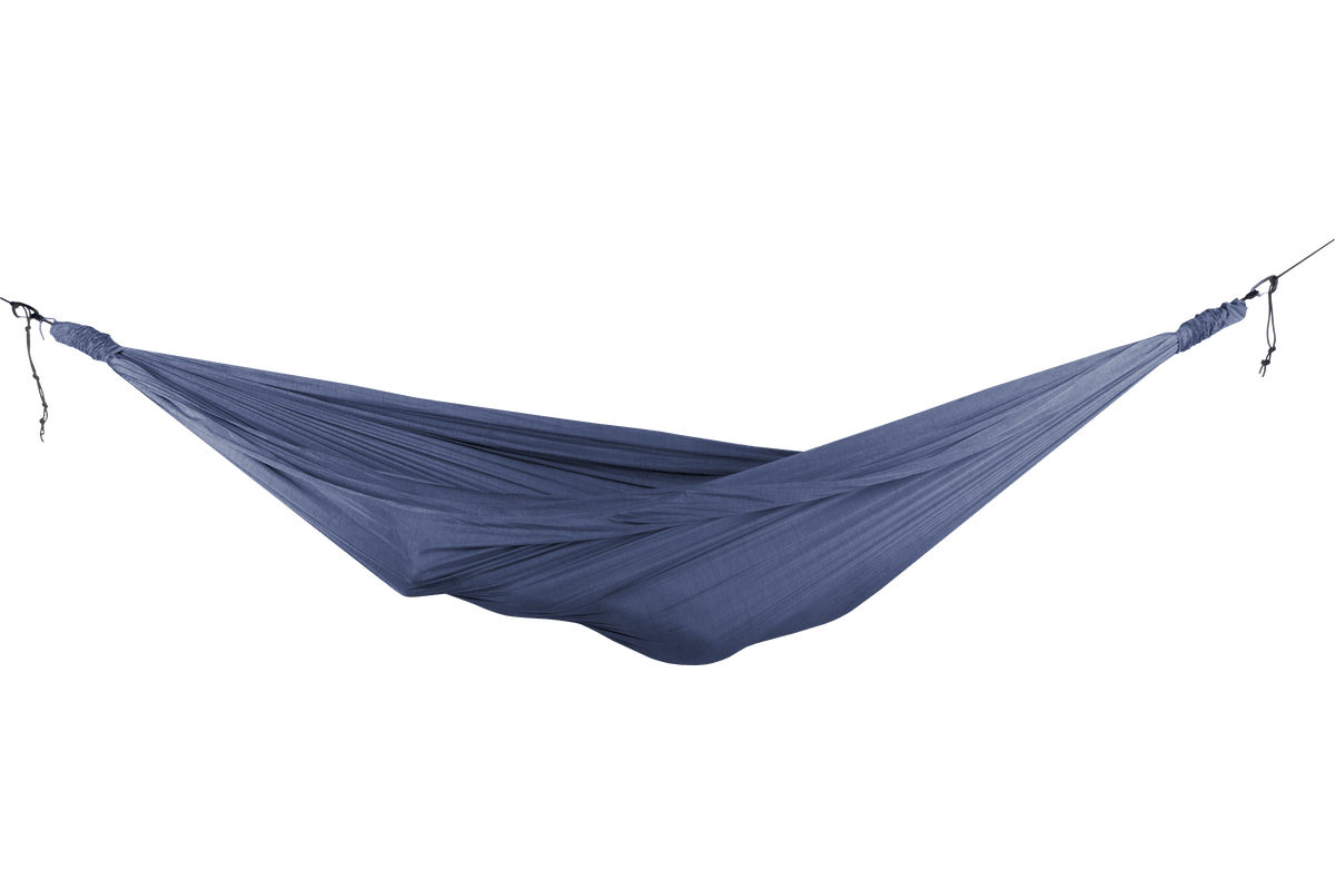 Home Hammock 520 in Deep Blue, leer aufgehängt, Seitenansicht