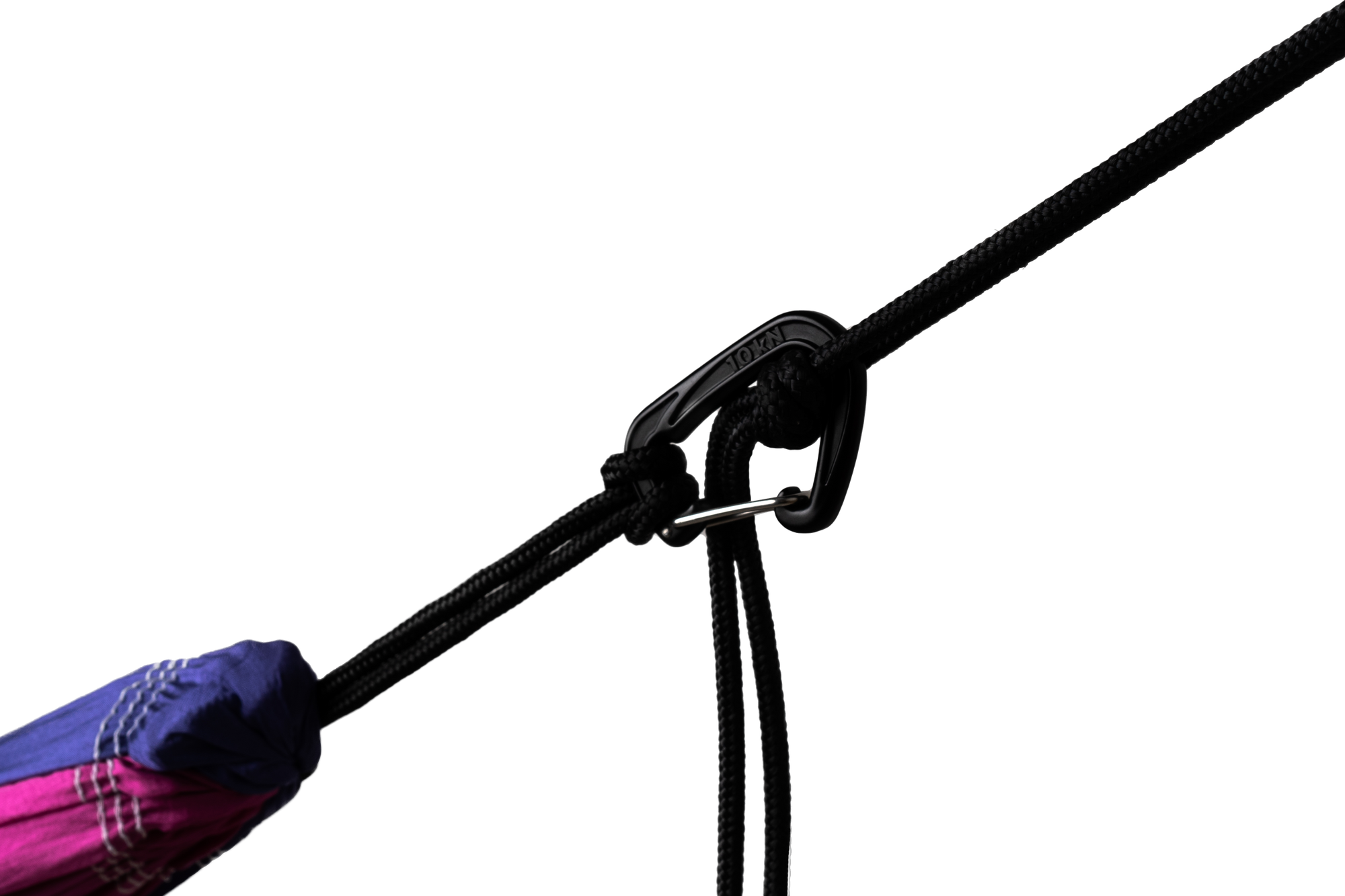 Karabiner verbindet Hängematte mit Aufhängeseil – Ticket to the Moon Zubehör für sichere Befestigung