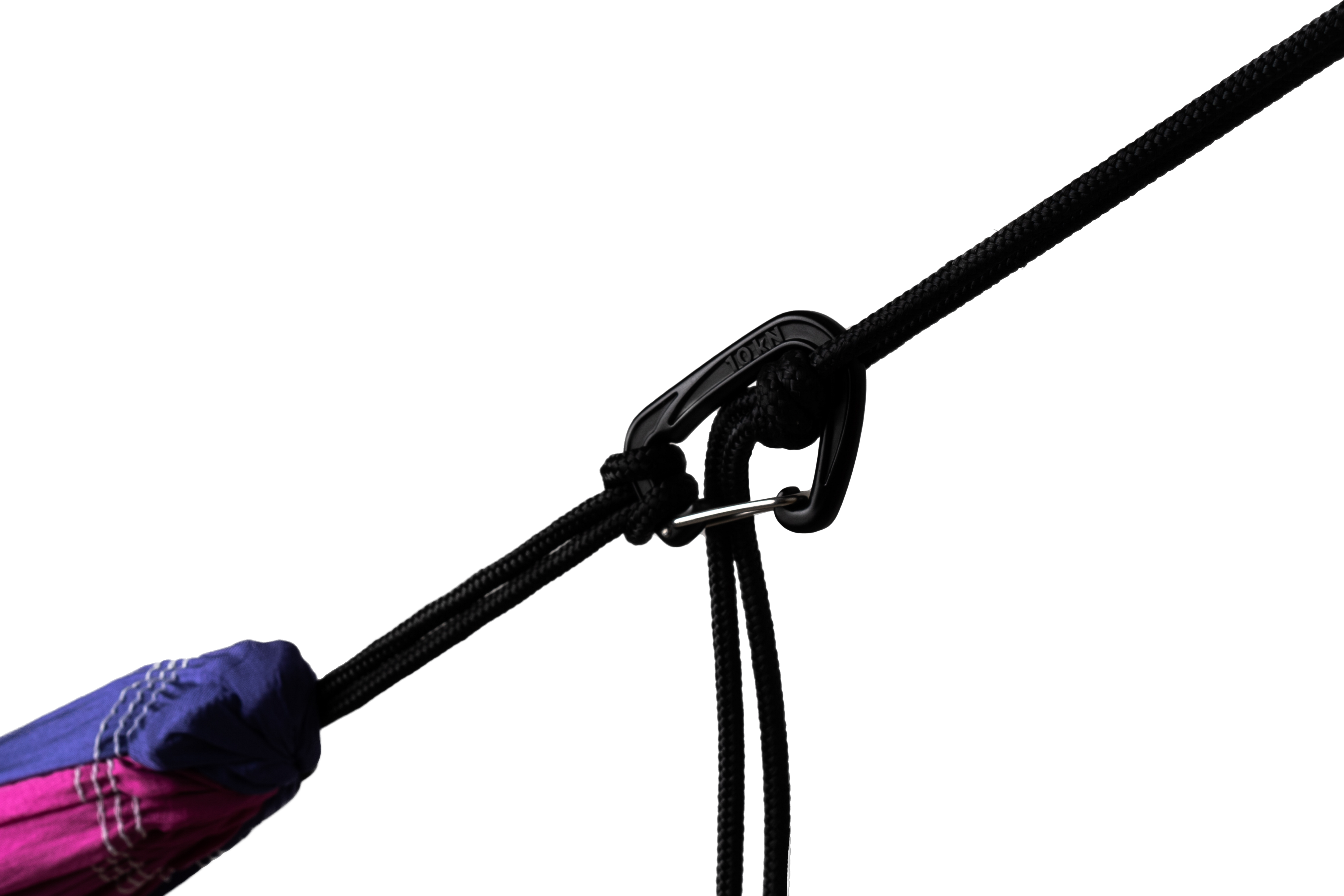 Karabiner verbindet Hängematte mit Aufhängeseil – Ticket to the Moon Zubehör für sichere Befestigung
